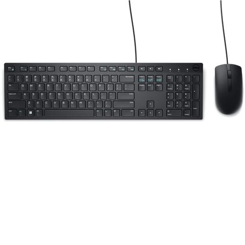 Dell KM300C - Combo teclado y mouse alámbrico - USB-A - QWERTY español (LATAM) - Mouse óptico 1000 DPI - Negro