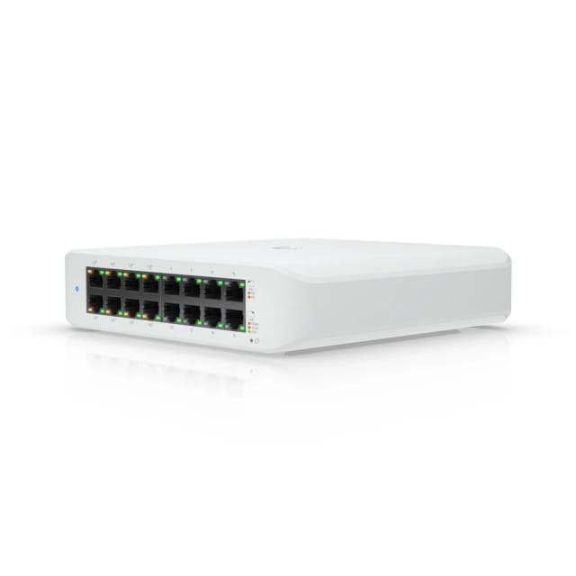 Ubiquiti UniFi Switch Lite USW-Lite-16-POE - Conmutador - Gestionado - 16 x 10/100/1000 (8 PoE+) - sobremesa, montaje en pared - PoE+ (45 W)