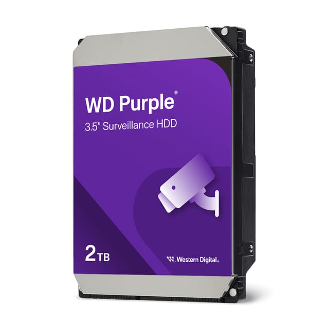 WD Purple WD23PURZ - Disco duro interno 3.5" - 2 TB - SATA 6Gb/s - caché 64 MB - videovigilancia 24/7