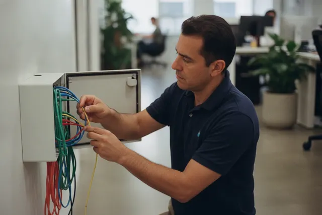 Cada enlace se conecta y se prueba en sitio