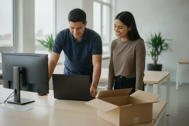 Entregado e instalado, en el escritorio de quien lo usa